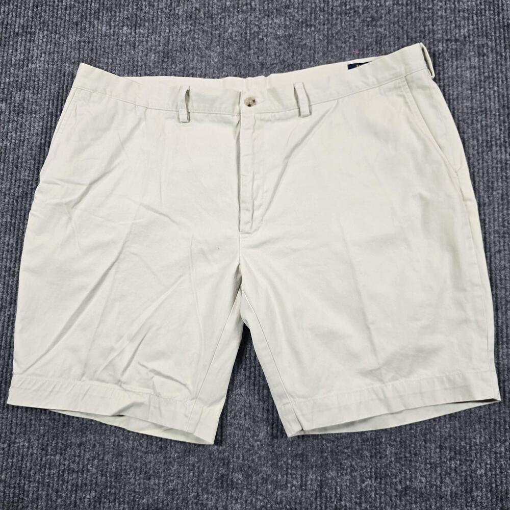 Polo Ralph Lauren Shorts Mens 42 Beige Chino Cotton Canvas Classic Fit 9 Inseam